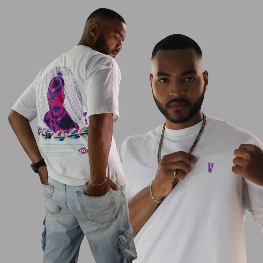 SPACE OVERSIZED T-SHIRT | BLACK - WHITE