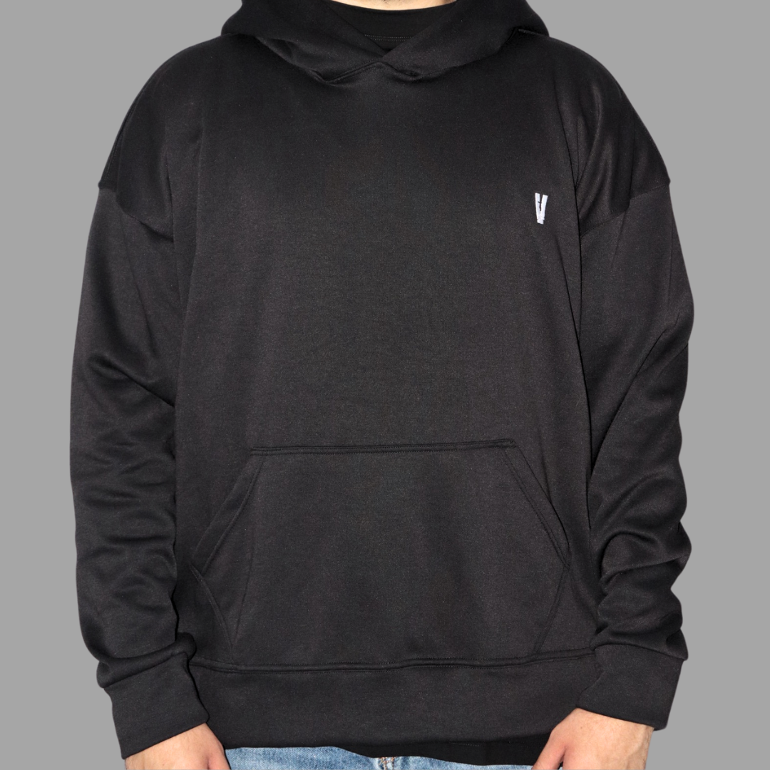 SUDADERA CON CAPUCHA SLAY THE DAY | NEGRO - BLANCO